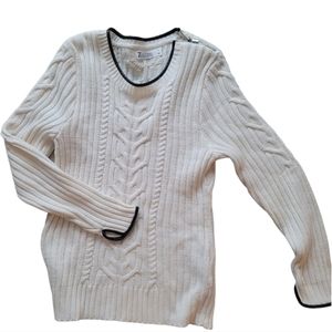 Leather Trim Sweater, zipper detail